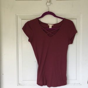 Cross V-neck Tee